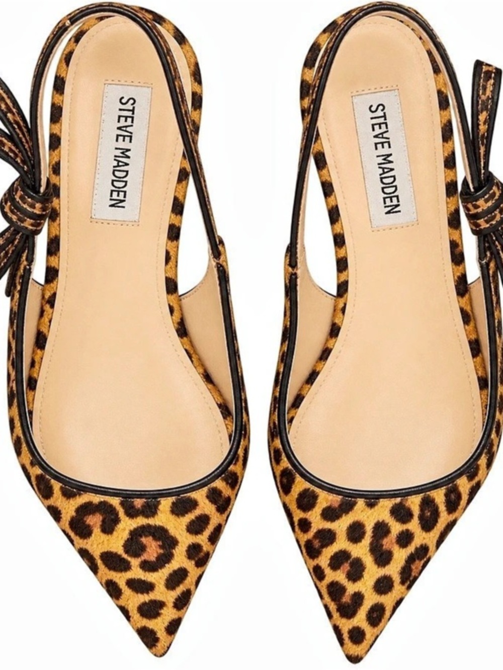 Steve Madden Shay-L Leopard Print Haircalf Slingback Flat